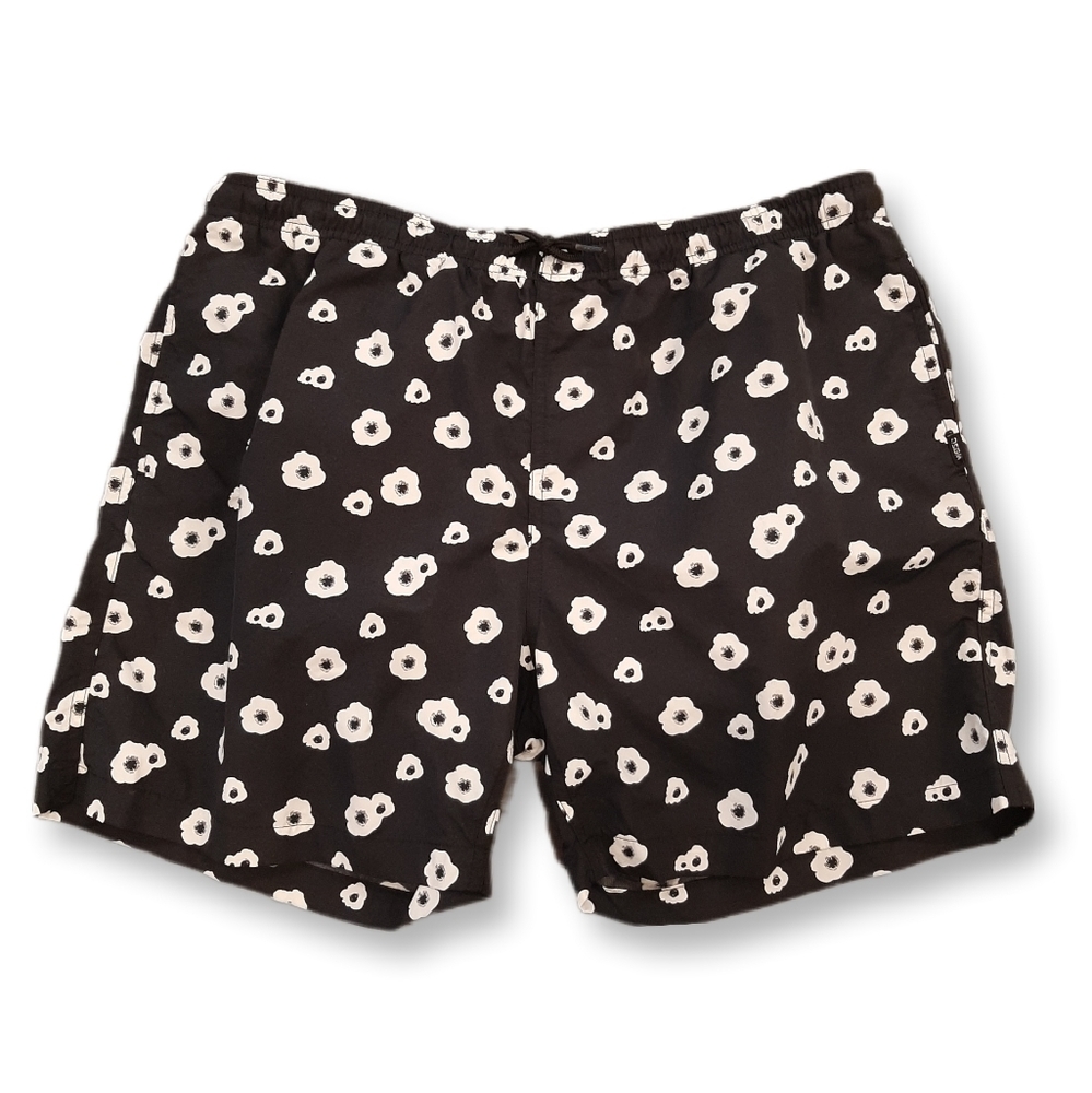 WESC Unisex Floral Swim Trunks Mens Black Bathing Suit